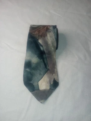 Corbata Papillon Seda Hecha a Mano EE. UU. Clásica Abstracta Acuarela JAG Foto 1 de 3