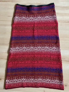 Strickrock Rot Muster 100% Schurwolle Merino (von einem Deerberg Kleid) Gr. M - Bild 1 von 3