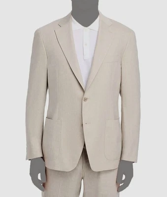 Vince. Jaqueta masculina bege linho mesclado fina sólida dois botões tamanho 38R - Imagem 1 de 4