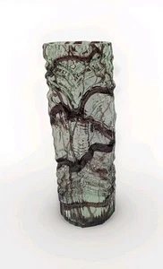 Jarrón brutalista redondo de vidrio artístico bohemio de 15,5" aproximadamente circular checo alto - Imagen 1 de 9