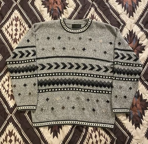 Vintage peruanischer 100 % Baby Alpaka Strickpullover geometrisches Design WEICH Erwachsene Größe XL - Bild 1 von 6