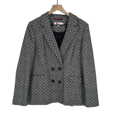 Boden Blazer Mujer 12 Negro Blanco Cuadros Lunares Fawcett Lana Trabajo Oficina Foto 1 de 4