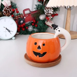 Drinking Milk Cup Coffee Oatmeal Mug Pumpkin Cup Halloween Decoration Water Cup - Picture 1 of 12