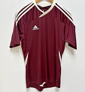 Adidas Jersey Aeroready Shirt Maroon Soccer Football v-neck Men's size SMALL NEW - Picture 1 of 6