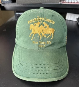 VTG Polo Ralph Lauren PRL Mercer Classic NY Strap Back Green Hat 90s Horsemen - Picture 1 of 6
