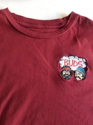 Cheech and Chong Buds Tee T-Shirt Tie Dye Red Stoner Comedy Medium - Image 1 of 4