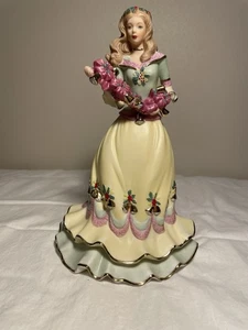 FIGURA PORCELANA LENOX ACEBO 2009 PRINCESA NAVIDAD EDICIÓN LIMITADA 9" - Imagen 1 de 7
