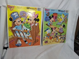2 Vtg Disney Babies - Large Frame Tray Puzzles, Complete 1984, 4664N 4664B 14.5" - Picture 1 of 9