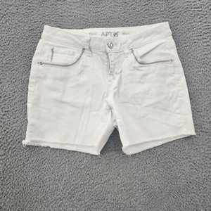 Womens Shorts 2 White Short Shorts Cut Off Embellished Pockets Summertime - Picture 1 of 11