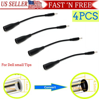 Cable adaptador convertidor cargador de alimentación de CC de 4 piezas de 7,4 mm a 4,5 mm para puntas pequeñas dell Foto 1 de 4