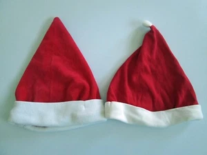 Set 2 Santa Claus Hat Velour Vintage + Carters 0-6 Months Christmas Costume - Picture 1 of 6