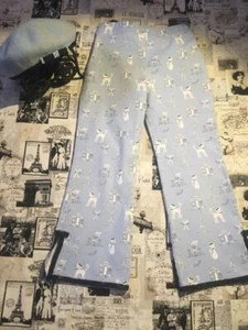 Pantaloni vintage Gymboree Bon Voyage Paris gattino caviglia gatto stampa lana berretto set 5 - Foto 1 di 8