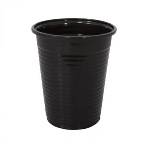 BLACK PLASTIC DISPOSABLE RINSE CUPS 7OZ CUP TATTOO MEDICAL VENDING BEAUTY SALON - Picture 1 of 1
