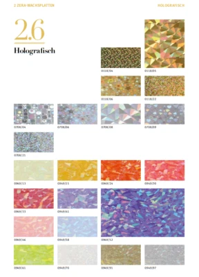 Wachsplatten zum Basteln Kerzen verzieren holografisch Verzierwachs 200x100x0,5 - Bild 1 von 2