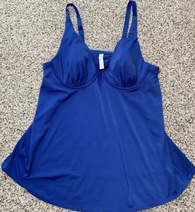 Cacique Lane Bryant Women's Tankini Top Underwire Lightly Lined Plunge 38D Swim - Picture 1 of 4