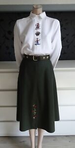 Skirt Green German Bavarian Trachten + Blouse 12