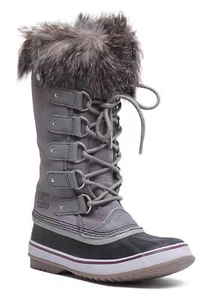 Sorel Joan of Arctic Sorel Pelzmanschette Wildleder Spitze Damenstiefel in grau UK 3 - 8 - Bild 1 von 6