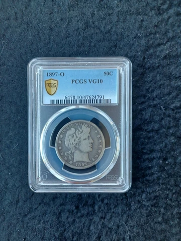 1897 O Barber Half Dollar VG-10 Cover