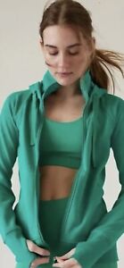 ATHLETA Hoodie Jacket Women’s Size M Full Zip Fitted Thumbholes Teal Green EUC!