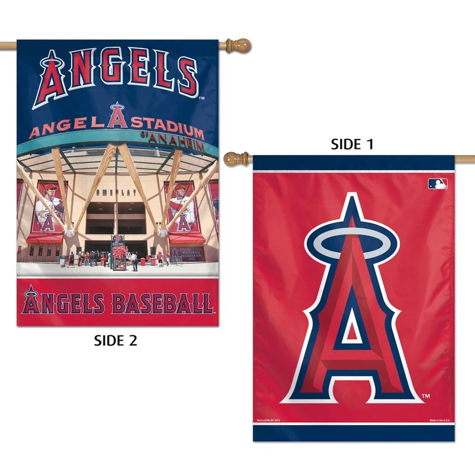 LOS ANGELES ANGELS ANGEL STADIUM 28"X40" DOUBLE SIDED BANNER FLAG NEW WINCRAFT - Image 1 of 1