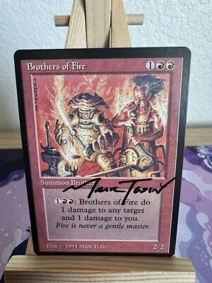 Brothers Of Fire Signed By Mark Tedin - MTG - The Dark - Vintage Magic - Image 1 of 2