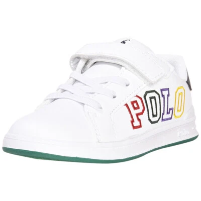 Polo Ralph Lauren Toddler Boy's Heritage-Court-II-Graphic White Sneakers Shoes - Image 1 of 4