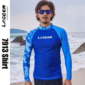 CAMISAS TOP DE NATACIÓN PARA HOMBRE PROTECTORES CONTRA ERUPCIONES MANGA LARGA SURF SNORKELING DEPORTES ACUÁTICOS 7913 - Imagen 1 de 10