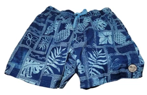 Vintage Island Pattern Blue Swim Surf Skate Shorts Body Glove Mens Medium M - T6 - Picture 1 of 4