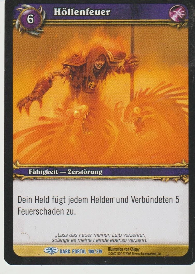 WoW World of Warcraft Dark Portal Höllenfeuer #108 "Blaue Karte" Rare - Bild 1 von 1