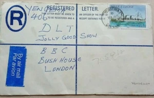 SIERRA LEONE 1987 UPRATED 35 CENTS REGISTERED POSTAL STATIONERY COVER YENGEMA - Picture 1 of 2