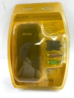 Belkin 4 Port PS/2 KVM Switch Steuerung von 4 Computern Vintage Neu - Bild 1 von 3