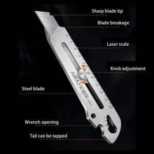 6 In 1 Retractable Utility Knife Multi-Function Opener Stainless Steel Knifes - Picture 1 of 15