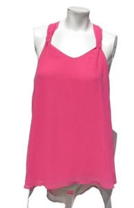 NEW $68 RO & DE Women’s sz Small Pink Crepe Double Layer Halter Shell Tank Top - Picture 1 of 7
