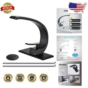 Elegant Oil Rubbed Bronze Brass Sink Faucet with High Arch Design - Easy Install - Picture 1 of 11