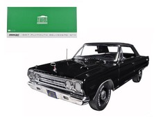 1967 Plymouth Belvedere GTX Convertible Black 1/18 Diecast Model Car Toys Gift