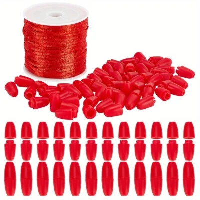 1bag Break Away Safety Clasp Buckle 30 set Red 24mm Plastic Bead Barrel - Image 1 of 4