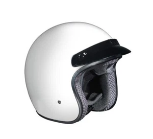 Gloss White 3/4 Helmet Vintage Style Rava by Kali Lightweight Size XS Harley - Picture 1 of 7