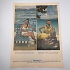 Tampax Tampons 1963 Vtg Print Ad 10.25"X13.75" Toni Owen Dress Swimsuit Beach