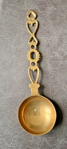 VINTAGE DECORATIVE BRASS METAL LOVE SPOON -10” - Picture 1 of 5