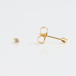 Studex sensitive Tiny Tips earrings gold plated 2mm cubic zirconia