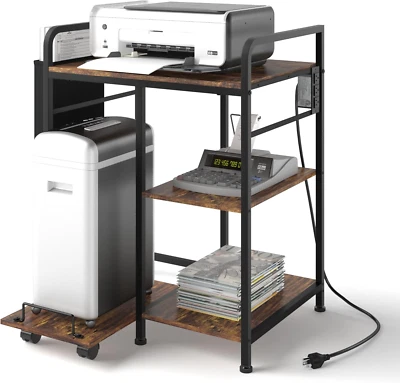 Home Printer Stand with Charging Station, 24x18 Inches Stands for Large Printer, - Image 1 of 4