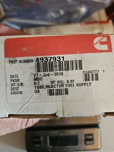 Cummins Injector Tube Fuel Supply 4937931 OEM NOS - Bild 1 von 5