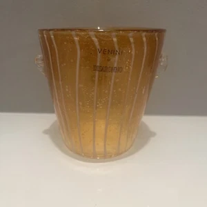 Vintage MCM Venini für Disaronno Bernstein handgeblasene Kunst Glas Vase Eiskübel - Bild 1 von 13