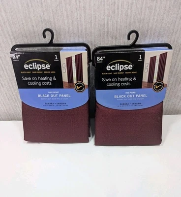Eclipse Blackout Curtain Sangria 84x42 lot of - Image 1 of 4