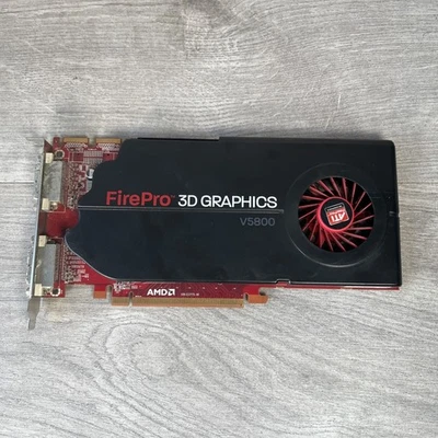 AMD FirePro V5800 1GB GDDR5 Workstation Graphics Card DVI DisplayPort Tested - Image 1 of 4