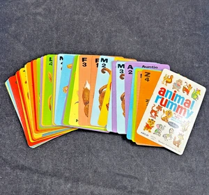 WHITMAN ANIMAL RUMMY ANNI 60 VINTAGE MAZZO DI 45 CARTE WESTERN PUBLISHING CO GIOCO DI CARTE RARO - Foto 1 di 4