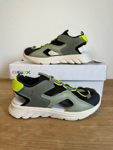 Geox J Sandal Airadyum Bo Military Lime UK 3 - Picture 1 of 7