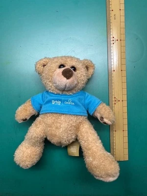 Urso de pelúcia Omega com camisa azul museu suíço colecionável usado - Imagem 1 de 2