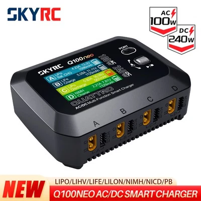 SKYRC Q100neo AC/DC Smart Battery Charger 1-4s LiPo/LiFe/Lilon Balance Charger - Image 1 of 4