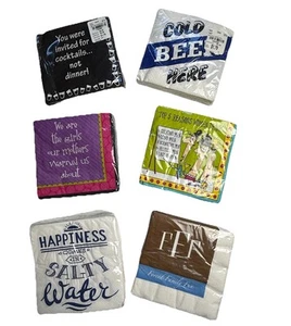 Menge 6 Verpackt Neu Ungeöffnet Mittagessen Coctail Papier Alltag Party Servietten - Bild 1 von 7